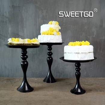 1 Stk Europæiske Vintage Jern Enkelt Lag Frugt, Kager, Desserter Plade Stå for Brylluppet Part Cupcake Sort #1540120