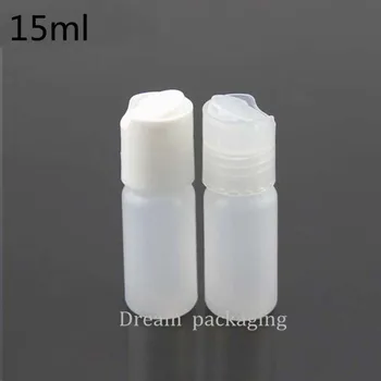 100pcs/15 ml masse plastik, tomme flasker med tryk på cap (Disc top cap ),flaske til lotion, shampoo, kosmetik emballage