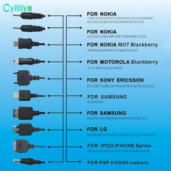 100pcs Multi 10 i 1 Universal Multi-Funktion Mobiltelefon Spil, USB Oplader Kabel, Oplader, line Mobiltelefon Kabler
