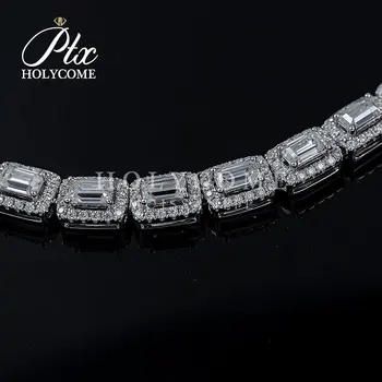 14K white gold pendent 180mm 2020 hot salg smaragd cut side med sten Holycome Smykker løs moissanite smykker leverandør