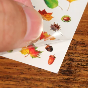 16pcs Nail Art Stickers Sæt Ahorn Blade Nail Tip Decal DIY selvklæbende Søm Mærkat Manicure, Udsmykning