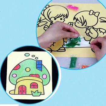 2/5pcs/masse DIY-Color Kids Farve Sand Maleri Kunst Kreativ Tegning Legetøj Sand Papir Kunst, Håndværk, Legetøj til Børn, Sand Maleri