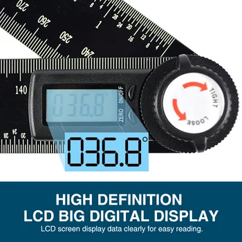 200mm et goniometer Aluminium Legering Finder Holdbare Bærbare Digitale Vinkel Lineal Måle LCD-Display Nøjagtige 360 Graders Måling af Værktøj