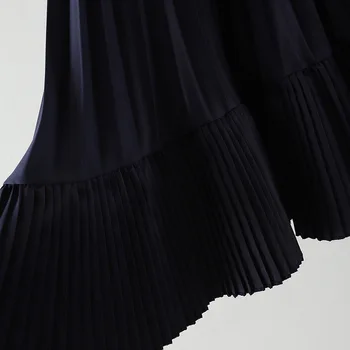 2020 Foråret Nye Ankomst Koreanske Uregelmæssig Nederdel Sød Plisseret Chiffon Nederdel Faldas Largas Elegantes Sort Nederdele Gratis Fragt