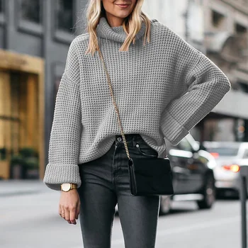 2020 Ny Stil til Efteråret og Vinteren Løs Rullekrave Sweater Kvinder er Strikket Sweater vinter tøj kvinder 2020