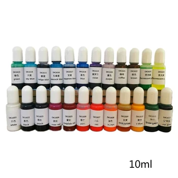 24 Farver Crystal Epoxy Pigment UV-Resin Farve DIY Smykker Farvestof Kunsthåndværk Farve Tørring, Farve Blanding, Flydende Indretning