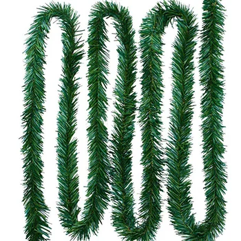 5.5 M Pine Needle Rattan Vin Jul Vedhæng Dekoration Ornamenter Xmas Party Hænger Guirlander, Grønne Blad Haven Xmas