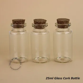 50stk Fremme 25 ml Glas Klart, Kork Flaske Tom Prøve Hætteglas,boligmontering, der Ønsker Hætteglas Genopfyldelige Beholdere Gratis Fragt