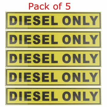 5pcs For DIESEL KUN Vinyl Mærkat Mærkat Mærkat Olie Advarsel Brændstof Cap Vinyl Sikkerhed Lastbil Olie Gas Truck Markør 31*156mm