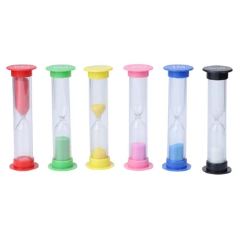 6 Stk Farverige Sandglass Timeglas Sand Ure, Timere Børn Gaver Køkken Værktøjer Sæt Nye