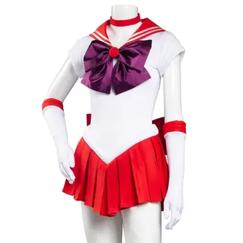 Anime Hino Rei Cosplay Kostume Sexet Badedragt Cheerleaders Uniform Passer til Halloween Jul Tøj til kvinder, pige