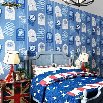 Beibehang papel de parede middelhavsstil tapet shop for mode Britisk stil stue sofa baggrund soveværelse