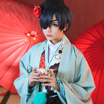 Black Butler Ciel Phantomhive Te Hus Cosplay Kostume Japansk Kimono Passer Udstyr Halloween Kostumer