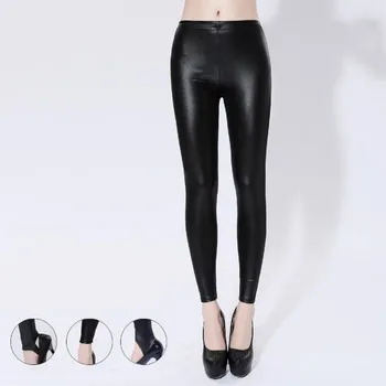 Clobee Kvinder PU Bukser 2019 Plus Size XL-5XL PU Læder Sexede Kvinder Ankel Længde Bukser Tynde Pakke Slank Femme Bukser J472