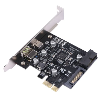 D62918H PCI-E-USB3.1 Type-C udvidelseskort, Pcie-til USB-Hurtig Opladning +19Pin Forreste USB-Adapter-Kort