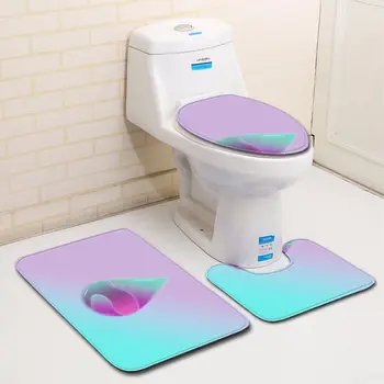 Gratis Forsendelse 3stk Blå Rose Vand Dråber Tæppe Banyo Badeværelse Tæppe Toilet Bad Mat Set Pad Tapis Salle De Bain Alfombra Bano