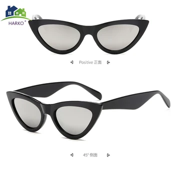 HARKO Nye Vintage Cat Eye Solbriller Kvinder Brand Designer Personlighed Overdrevet Damer Briller Oculos Lunette Femme