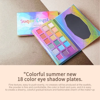 HUDAMOJI Farverig Sommer 18 Eyeshadow Palette Pearly Mat Rainbow Glitter øjenskygge Vandtæt Non-Plamage Makeup TXTB1
