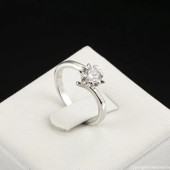 Hvide Guld Ringe, Diamant Smykker Smykkesten 925 Sølv Farve Ring for Kvinder Bryllup Enggagement Jubilæum Fine Smykker Gave