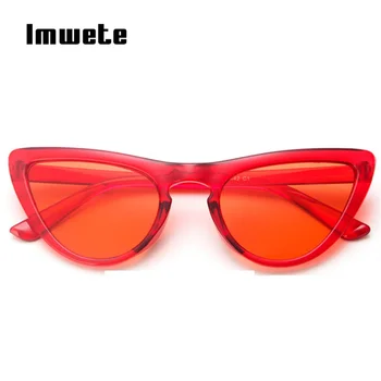 Imwete Kvinder Cat Eye Solbriller Kære Søde Sexede Trekant Sol Briller Kvindelige Retro Vintage Glasse Spejl Shades Brillerne UV400