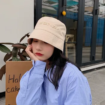 Ins Chao fisherman ' s hat kvindelige Chao mærke show ansigt lille Japansk sommeren tynd hat brev broderi spand bassin hat