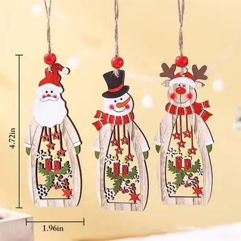 Jul Hængende Ornamenter Hule Snemand Rensdyr Santa Indretning Af Træ Xmas Tree Vedhæng Part Nye År Julepynt