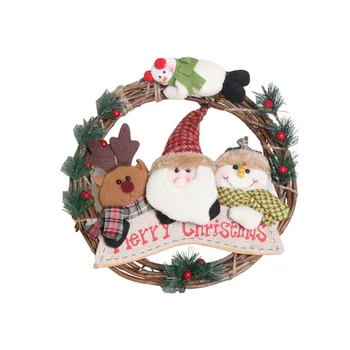 Jule ornament krans dukke rattan ring juletræ vedhæng