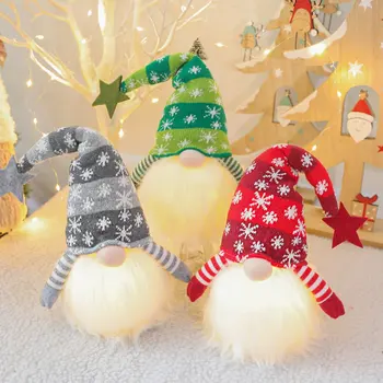 Juledekoration Glødende Bløde Dukke Ornamenter Børn Gaver Ansigtsløse Rudolph Dukke Jul Dekoration