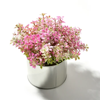 Kunstige Elsker Græs, Blomster + Strygejern Vase Simulering Falske Planter Mini-Bonsai Sæt til Bryllup Hjem, Have, Gård Dekoration