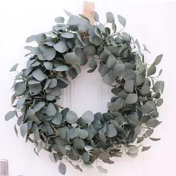Kunstige Eucalyptus Grøn Blad Krans Foråret Krans Foran Døren Krans til Væg-Vindue Home Decor