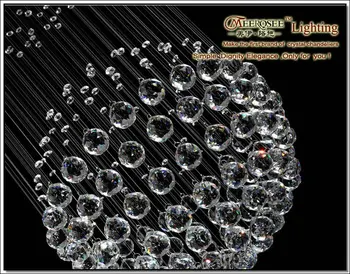 Lang Spiral Krystal Lysekrone Lys armatur Krystal Lampe Glansmetalpræparater Belysning der passer til Trappe / Foyer/ Entre