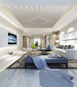 Moderne 3D-Foto Tapet hvide lofter, tapeter Hjem Indretning Stue Loft relief loft