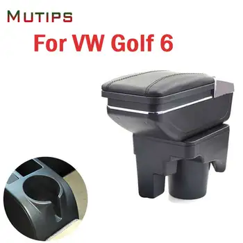 Mutips for VW Golf 6 5 Mk6 MK5 jetta armlæn box tilbehør læder arm hvile roterbar indvendige dele car-styling 2005 - 2011
