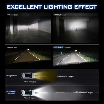 NOVSIGHT 6500K Lampada H4 H7 LED H11 H8 H9 bilforlygte 50W 10000LM H1 H3 9005 HB3 9006 HB4 Nebbia-Lampe LED-tågelygter-Pærer