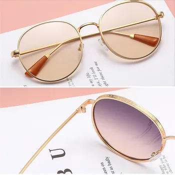 Q 2020 Metal Ramme Retro Briller Mode Runde Multicolors Personlighed Solbriller Personlige Briller Til Kvinder koreansk Stil UV400