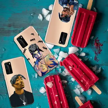 Rapper 2pac sanger Telefonen Tilfælde Gennemsigtig for Huawei S ære 8 10i 20 30 40 smart 2019