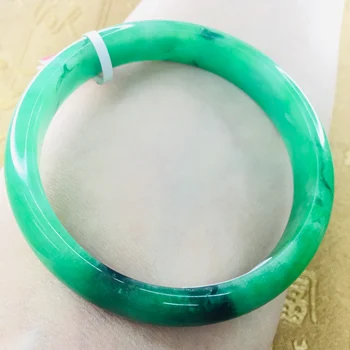 Send et certifikat Naturlige Jadeite armbånd Elegant grøn flydende blå 54-61mm kvindelige jade armbånd Smykker gave