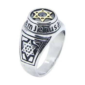 Støtte Dropship Nyeste Cool Jerusalem Ring 316L Rustfrit Stål Smykker til den Hellige By Jerusalem Ring