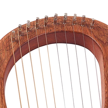 Træ-Harpe 10 String Harpe Bærbare Lille Lyre med Holdbare Streng musikinstrumenter