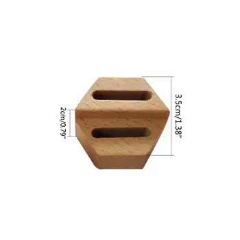 Træ-Sekskant Ring Displayet Stå Par Ringe Storage Rack Smykker Holder AXYD