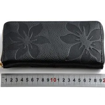 Udskrivning blomster brand Bag Koskind tegnebog sæt kvindelige lang design ægte læder tegnebog-kort holder nøglen i tasken multi card indehaver