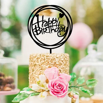 Udsmykning Af Dessert Gave Dejlig Bage Tilbehør Akryl Tillykke Med Fødselsdagen Part, Kids Kage Topper