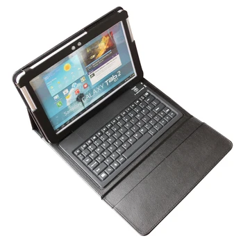 Vandtæt Soft Siliocn Trådløse Bluetooth Keyboard-Stativ PU Læder Cover taske Til Samsung Galaxy Tab2 10.1 P5100 5110 P7510