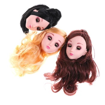 1/6scale 4D øje dukke hovedet lange hår dukke hoved til pige oprindelige piger DIY gave dukke tilbehør 2018 Nyeste