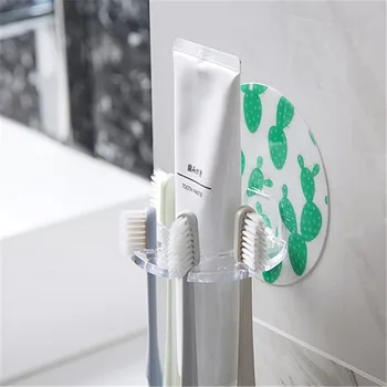 1 STK Plast tandbørsteholder Tandpasta Storage Rack-Disc Multi-kort tandbørsteholder Badeværelse Arrangør Tilbehør Værktøjer