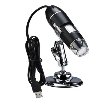 1000X HD Digital Mikroskop Tre-i-en Data Line Interface Roterende Base 8LED Støtte Kamera Video