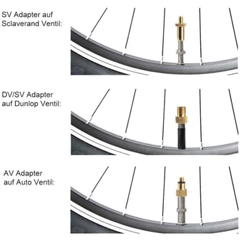 16 Stk Ventil Adapter Convertr Road Cykel Pumpe Rør Presta til Schrader med ringstætning Cyklus Tilbehør Nål Converter