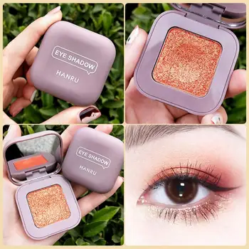 1pc Enkelt Eye Shadow Palette Glimmer Glimmer Polarisere Shine Makeup Øjenskygge Pallete Mousserende Pigment Pulver Kosmetik