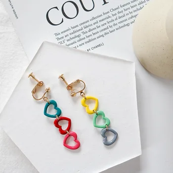 2020 Mode Hule Kærlighed Farve Øreringe til Kvinder, Søde Lange Øreringe Rainbow øreklips Ear Hook-Party Bryllup Smykker Gaver