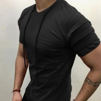 2021 Nye Mænd ' s Trænings-og Fitnesscentre T Mandlige Sexet Bandage Hvid kortærmet T-Shirt Mænd Sexy V Hals t-shirt Toppe M-2XL